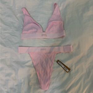 Skims Pink Women's Bra and Thong Set